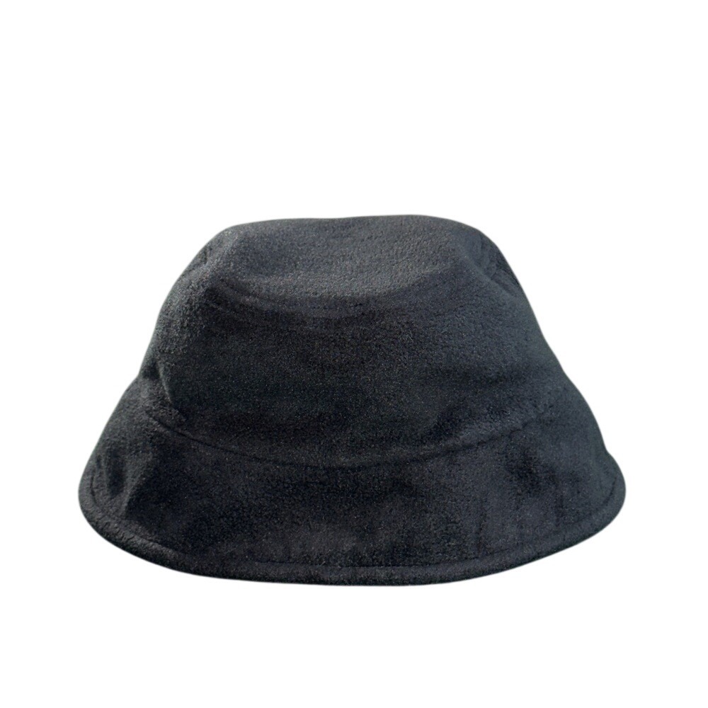 Black Polar Fleece Bucket‎ Hat Adult Winter Warm Soft Solid Plain Fisherman Cap